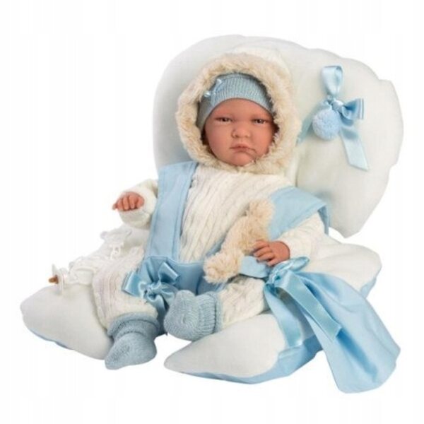 Bambola spagnola Llorens Lalo 40 cm bambino che piange con seggiolino per auto