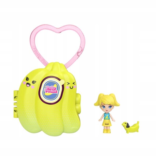 Polly Pocket Fruit Surprise Banana Set avec mini poupée et pendentif