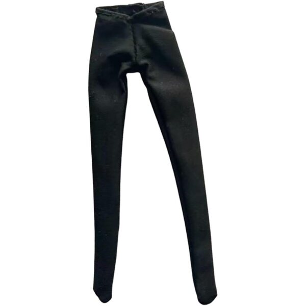 Calze Lunghe per Action Figure 1/12 Femminili, Tessuto Morbido Nero - 15 cm