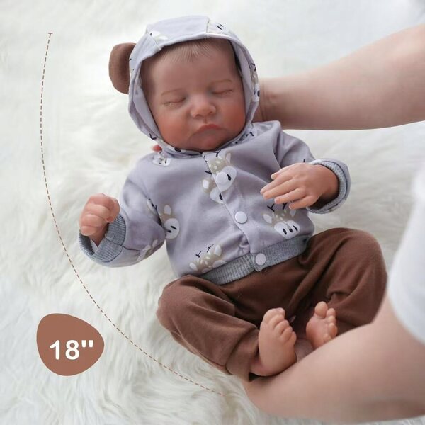 Bambola Reborn Babeside 43cm - Realistica Bambola Neonato in Morbido Vinile con Accessori