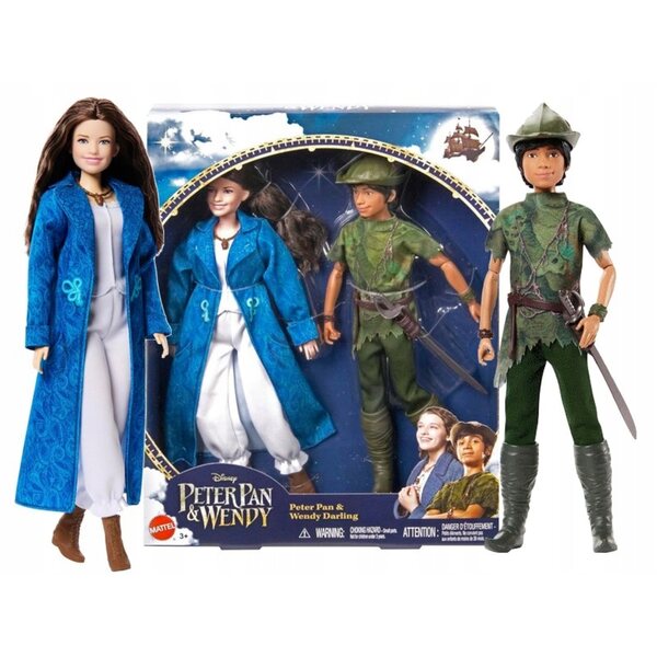 Bambole Peter Pan e Wendy Mattel 29 cm - un set di bambole Disney uniche