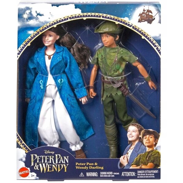 Bambole Peter Pan e Wendy Mattel 29 cm - un set di bambole Disney uniche