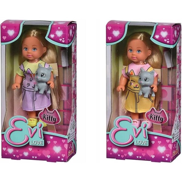 Bambola Evi con Gattino 2 Modelli - Simba, Accessori Inclusi per Bambini 3+