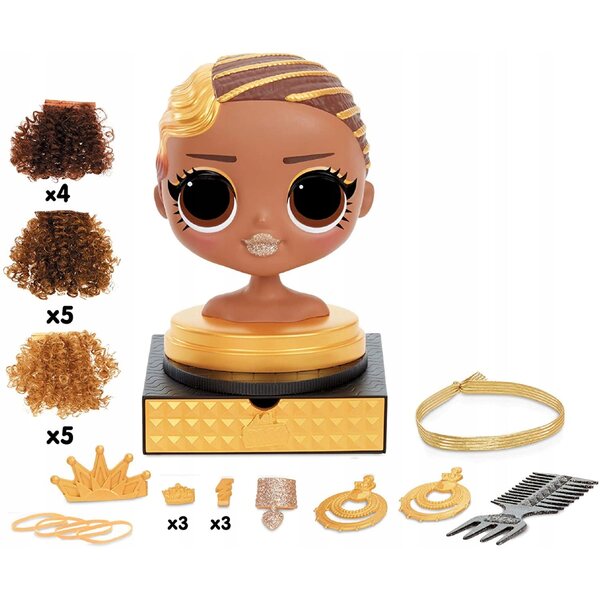 LOL Surprise OMG Royal Bee Stylingkopf mit 30 Überraschungen und Zubehör