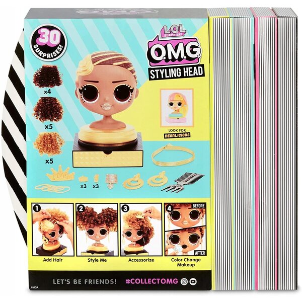 LOL Surprise OMG Royal Bee Stylingkopf mit 30 Überraschungen und Zubehör
