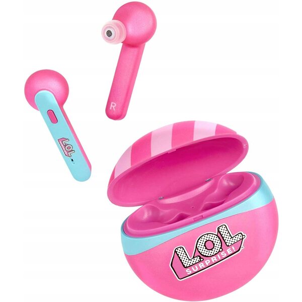 L.O.L. Surprise Kabellose Kopfhörer für Mädchen mit 3D-Stereo-Audio und wiederaufladbarer Hülle