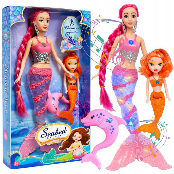 Bambola Sirena 30 cm Illuminazione LED e canta con accessori in regalo