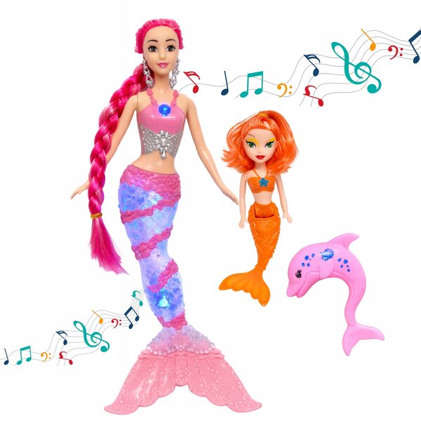 Bambola Sirena 30 cm Illuminazione LED e canta con accessori in regalo