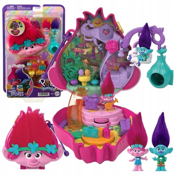 Polly Pocket DreamWorks Игрален комплект Trolls с кукли и аксесоари за деца +4