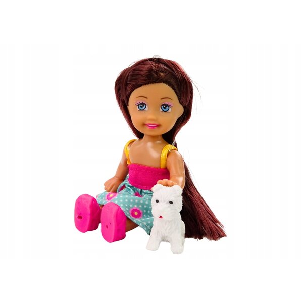 Mini Doll con Lunghe Capelli e Animale Colorato per Bambine da 3+ Anni
