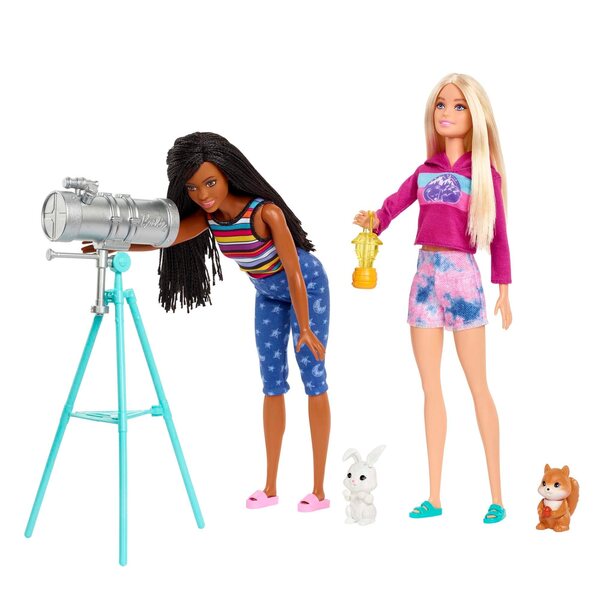 Barbie Camping-Set mit Zelt, 2 Puppen und Zubehör für Outdoor-Abenteuer