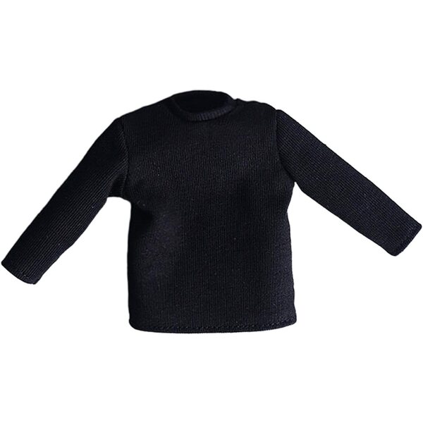 1/12 Miniatur-Langarm-T-Shirt für 6-Zoll-Actionfiguren – Schwarz