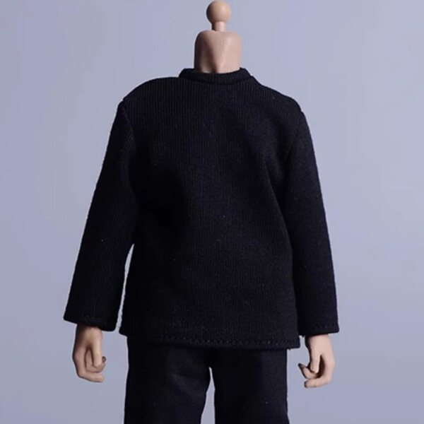 1/12 Miniatur-Langarm-T-Shirt für 6-Zoll-Actionfiguren – Schwarz