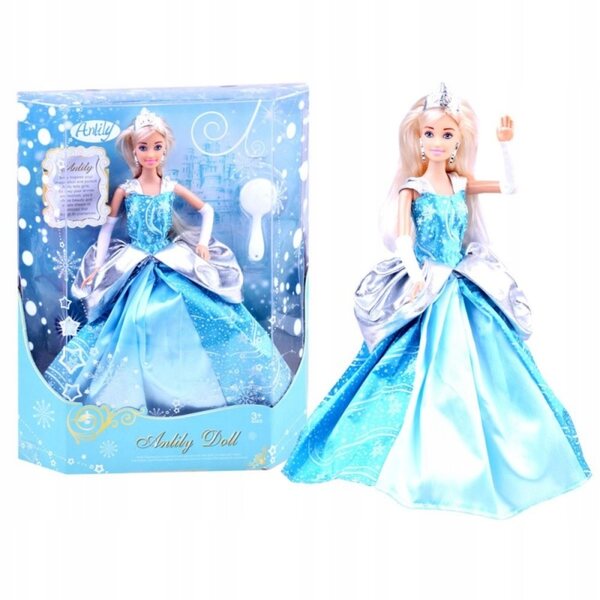 Anlily Eisprinzessin Elsa Puppe mit Ballkleid und Accessoires