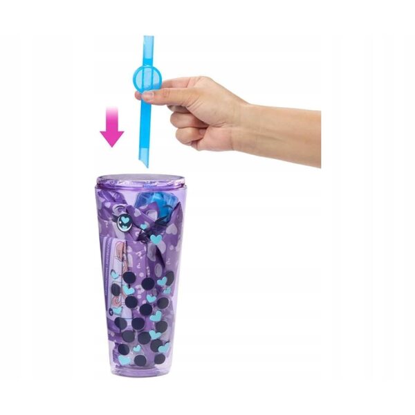 Barbie Pop Reveal Bubble Tea Mleko Taro mit 8 Überraschungen und blau-lila Haaren