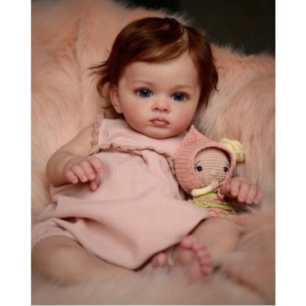 Bambola Baby Reborn da 48 cm con capelli realistici e arti mobili