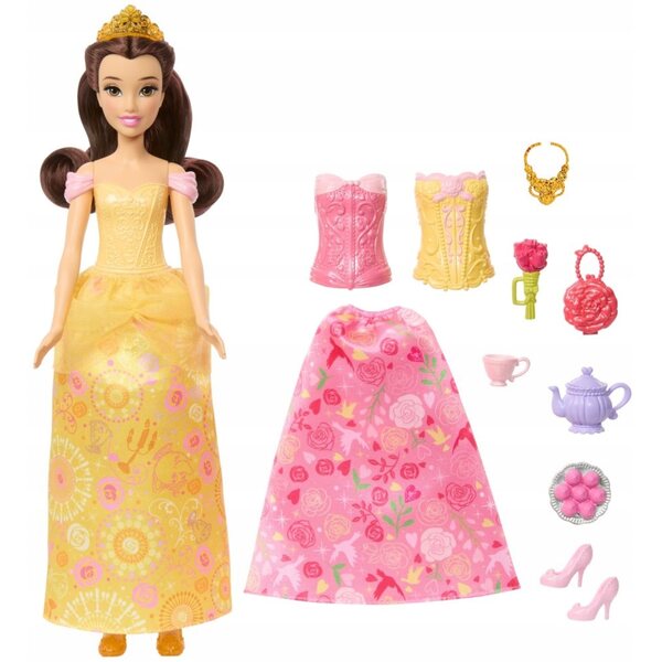 Disney Schöne Prinzessin mit 2 Kleidern und Accessoires für Modespiele 28 cm
