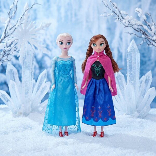 Set di bambole musicali Anna e Elsa di Frozen da 25 cm con effetti sonori e luci