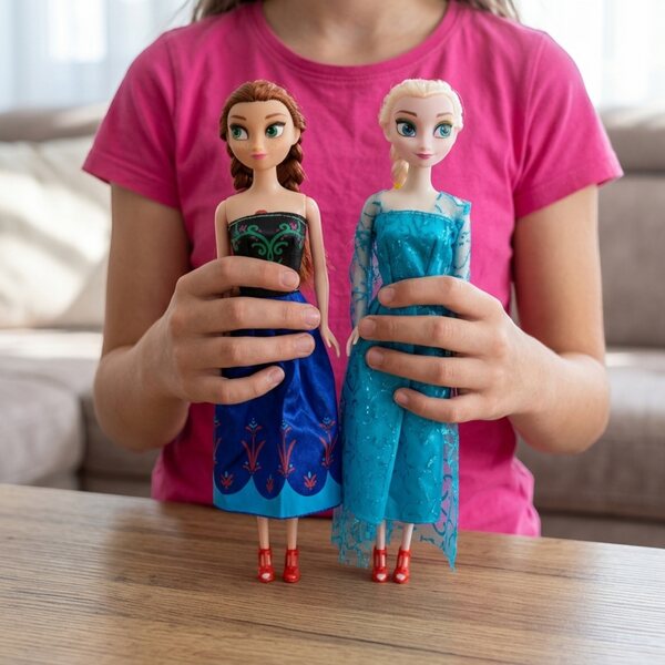 Set di bambole musicali Anna e Elsa di Frozen da 25 cm con effetti sonori e luci