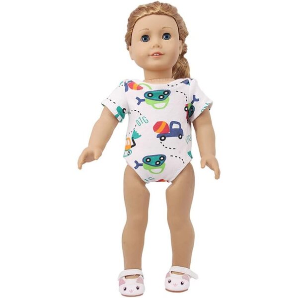 Badeanzugkleid für 18-Zoll-amerikanische Puppen – Stretch-Autodruck
