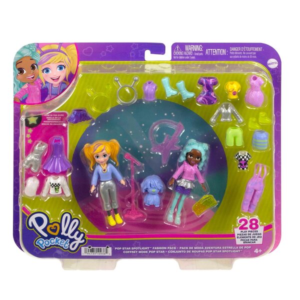 Polly Pocket Grand ensemble de mode avec 2 poupées et 25 accessoires pour enfants de 4 ans et plus