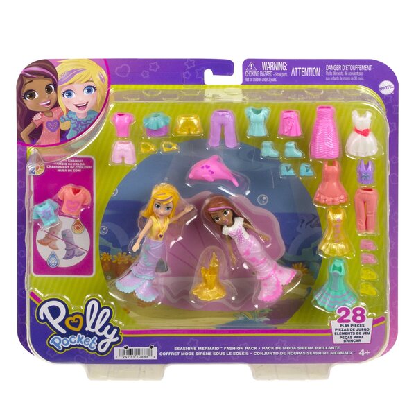Polly Pocket Grand ensemble de mode avec 2 poupées et 25 accessoires pour enfants de 4 ans et plus