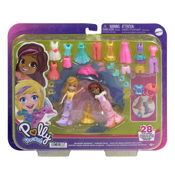 Polly Pocket Grand ensemble de mode avec 2 poupées et 25 accessoires pour enfants de 4 ans et plus