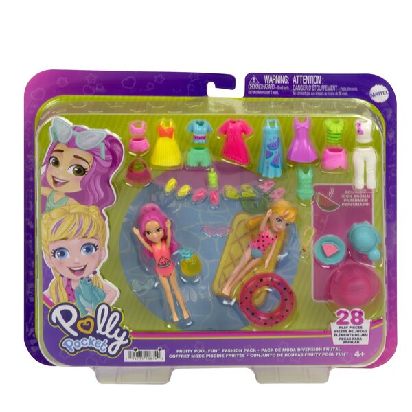 Polly Pocket Grand ensemble de mode avec 2 poupées et 25 accessoires pour enfants de 4 ans et plus