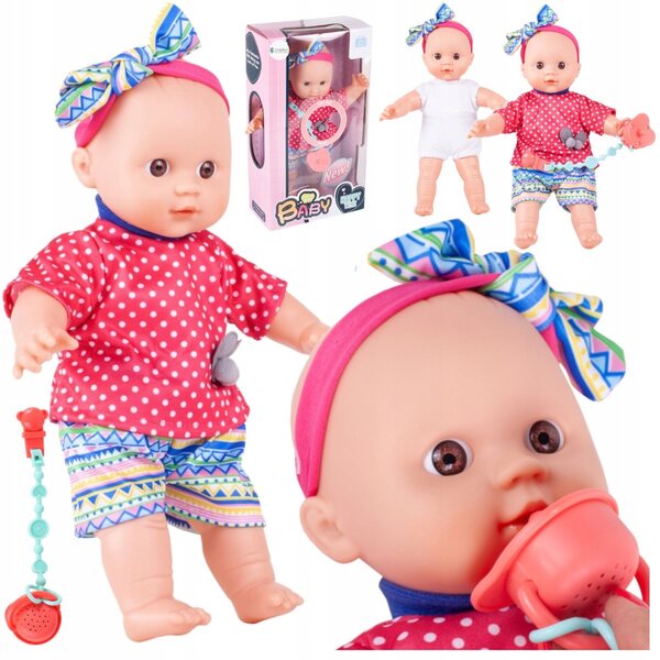Bambolina interattiva 31 cm con ciuccio Sonoro e Abbigliamento Rimovibile