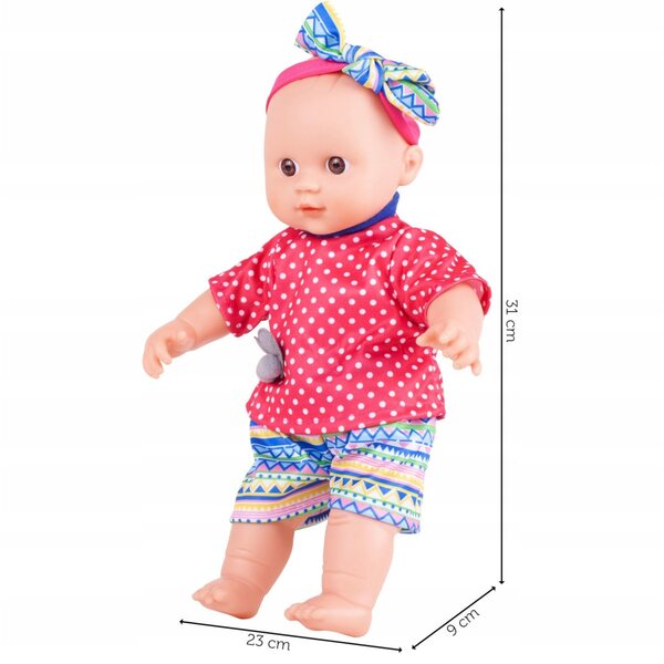 Bambolina interattiva 31 cm con ciuccio Sonoro e Abbigliamento Rimovibile