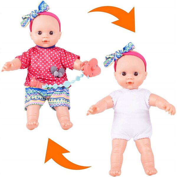 Bambolina interattiva 31 cm con ciuccio Sonoro e Abbigliamento Rimovibile