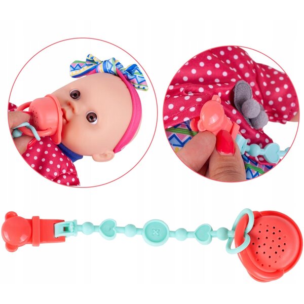 Bambolina interattiva 31 cm con ciuccio Sonoro e Abbigliamento Rimovibile