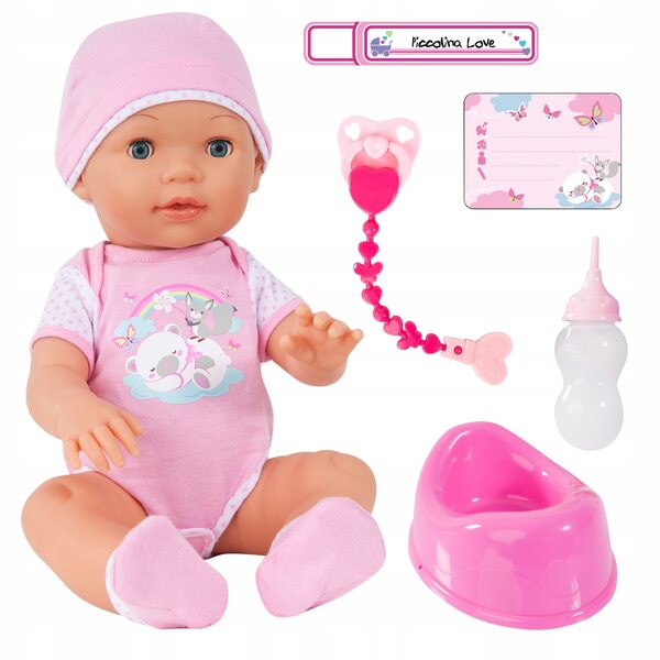 Bayer Piccolina Love: bambola interattiva 42 cm con suoni e accessori
