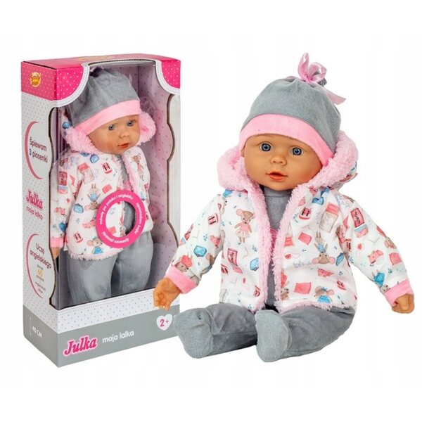 Julka 40 cm interaktive Puppe singt, spricht, erzählt Geschichten, zweisprachig