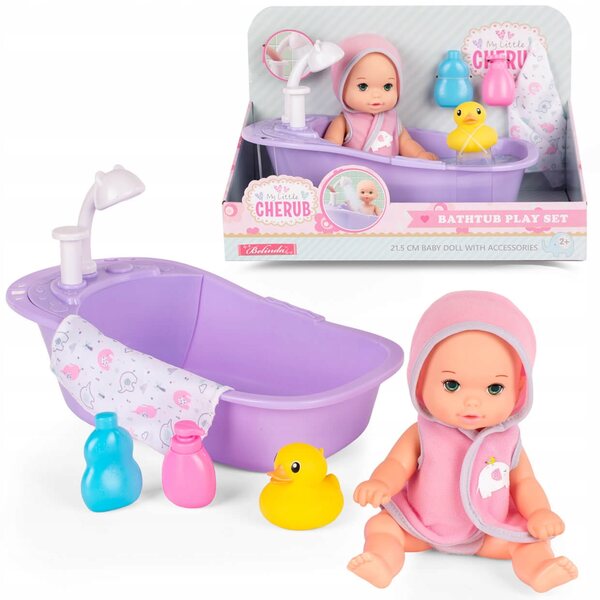Laletta Bobas mit Wanne und Badezubehör – Lernspiel 3+