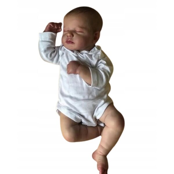 Realistica bambola reborn 50 cm con orsetto, ideale per bambini 3+ anni
