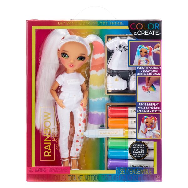 Bambola MGA Rainbow High Color & Create per bambini da 4 anni in plastica e tessuto