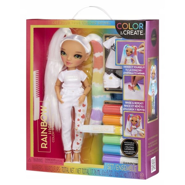 Bambola MGA Rainbow High Color & Create per bambini da 4 anni in plastica e tessuto