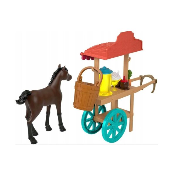 Mattel Mustang Spirit Festival Miradero Set con Figura Cavallo e Stand Arancione