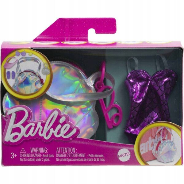 Barbie Premium-Modezubehörset mit muschelförmiger Tasche für Kinder ab 3 Jahren