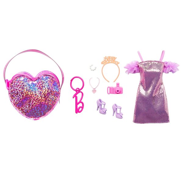 Barbie Premium-Modezubehörset mit muschelförmiger Tasche für Kinder ab 3 Jahren
