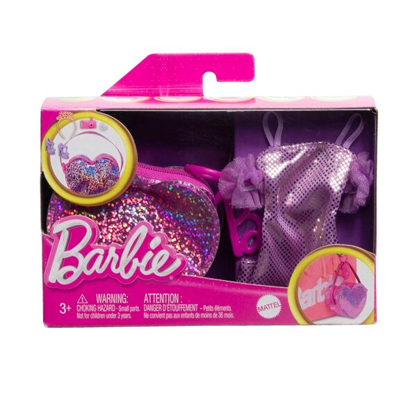 Barbie Premium-Modezubehörset mit muschelförmiger Tasche für Kinder ab 3 Jahren