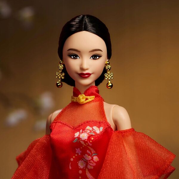 Barbie Luna Neujahr mit traditionellem roten Qipao-Kleid 29 cm