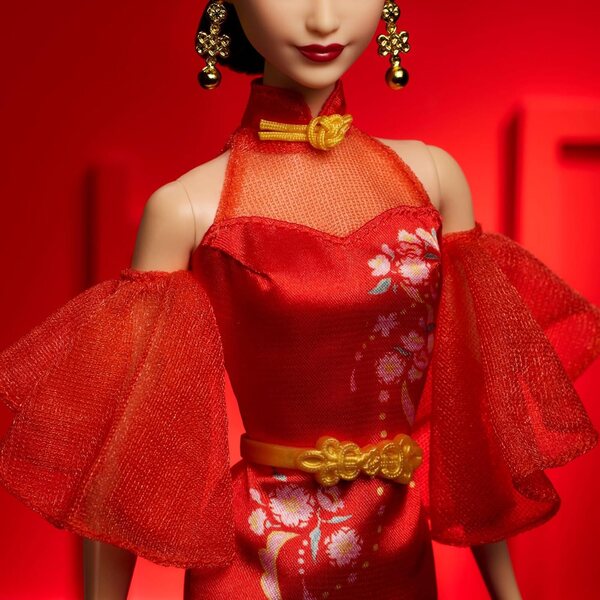 Barbie Luna Neujahr mit traditionellem roten Qipao-Kleid 29 cm