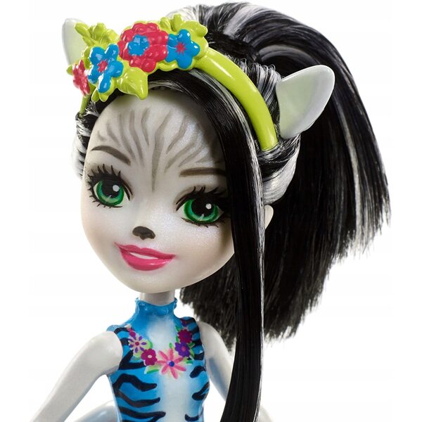 Enchantimals Zebrahufe mit großem Tier – Mattel Puppe 15 cm