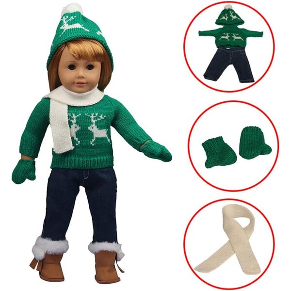 Caldi Invernali per Bambole 16-18 pollici Matybobe – Abbigliamento Rosso per Bambine