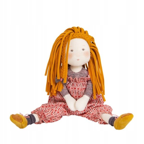 Bambola di stoffa Vanille 31 cm Moulin Roty con capelli biondi e vestiti floreali