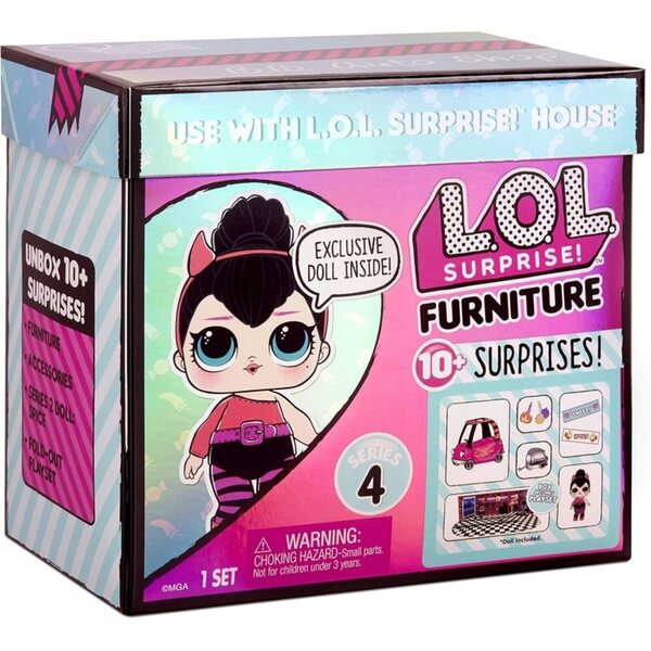 Set LOL Surprise Furniture Serie 4 con oltre 10 sorprese e bambola esclusiva