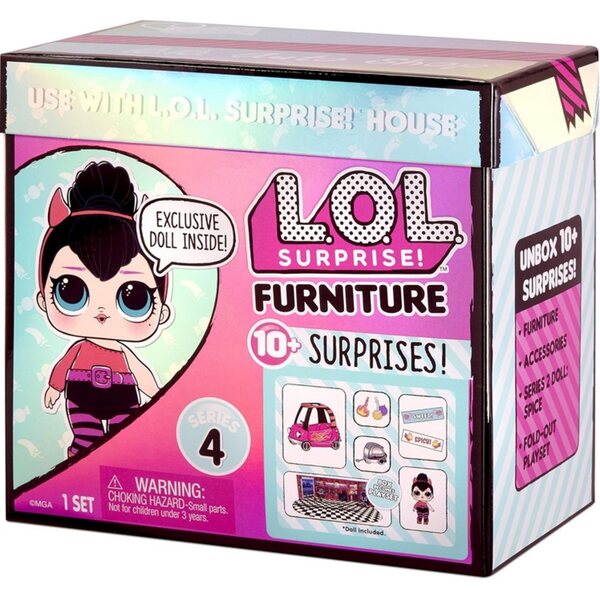 Set LOL Surprise Furniture Serie 4 con oltre 10 sorprese e bambola esclusiva