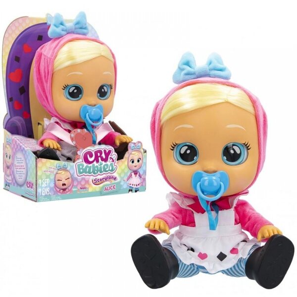 Cry Babies Alice Puppe 30 cm – Weinende und spielende Puppe mit abnehmbarer Kleidung